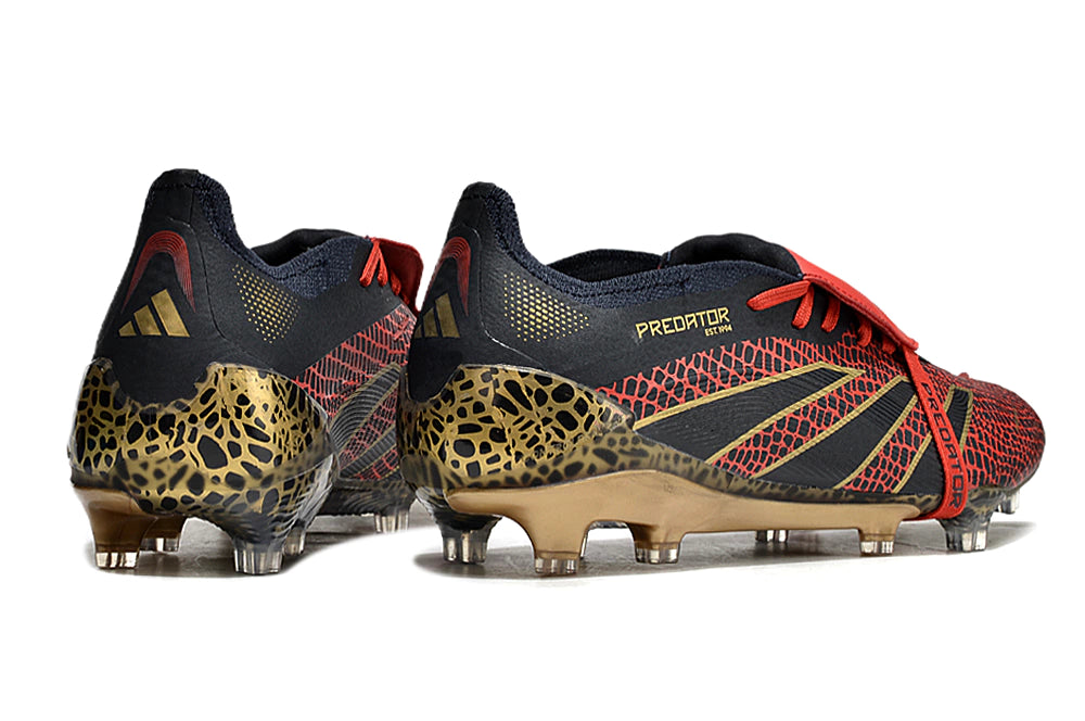 Chuteira Adidas Predator Elite Campo FG - Preto/Vermelho/Dourado