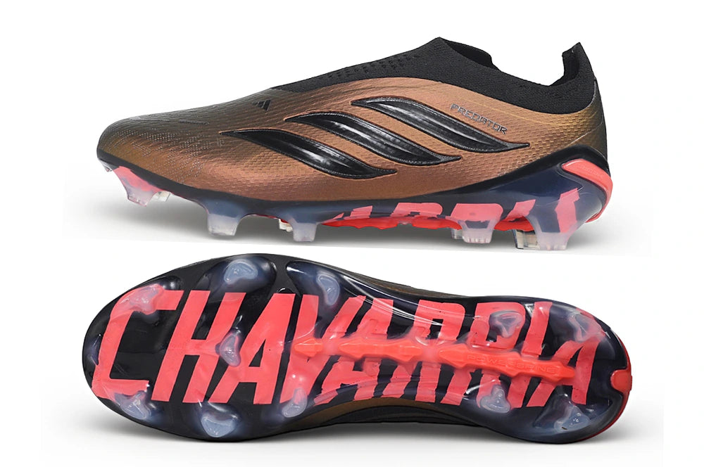Chuteira Adidas Predator Laceless 26 Elite FG - Marrom