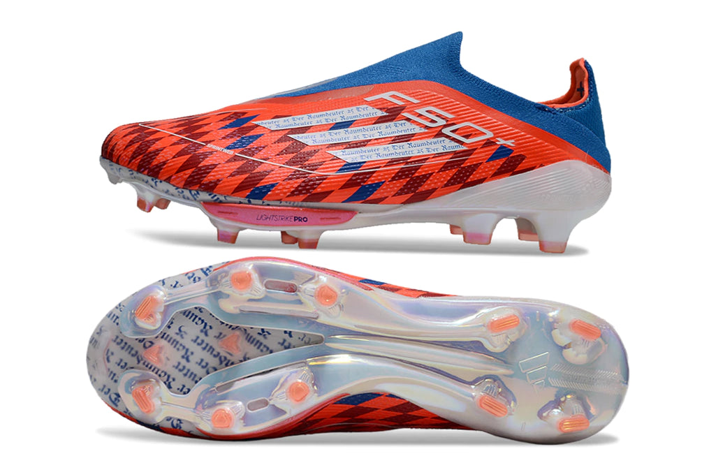Chuteira Adidas F50+ Elite Campo - Vermelho/Azul/Branco