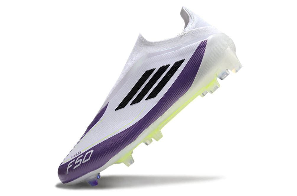 Chuteira Adidas F50 X Laceless Campo - Branco/Roxo