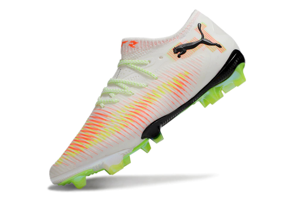 Chuteira Puma Future 8 Ultimate Low Campo FG - Branco/Laranja
