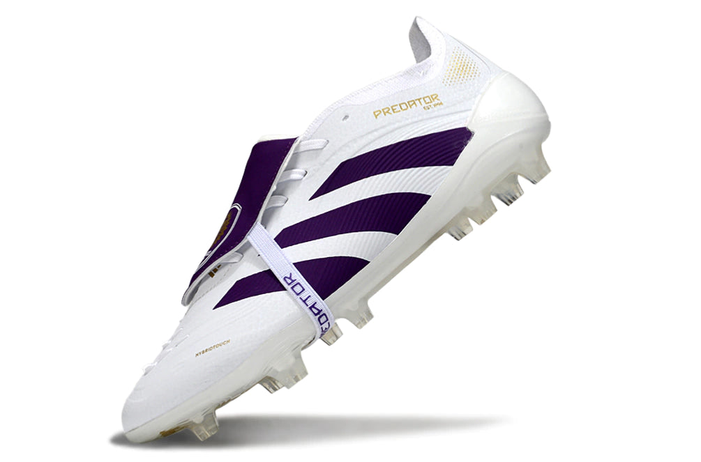 Chuteira Adidas Predator Elite Tongue 25 Campo FG - Branco/Roxo