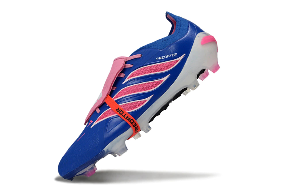 Chuteira Adidas Predator Tongue 26 Elite FG - Azul/Rosa