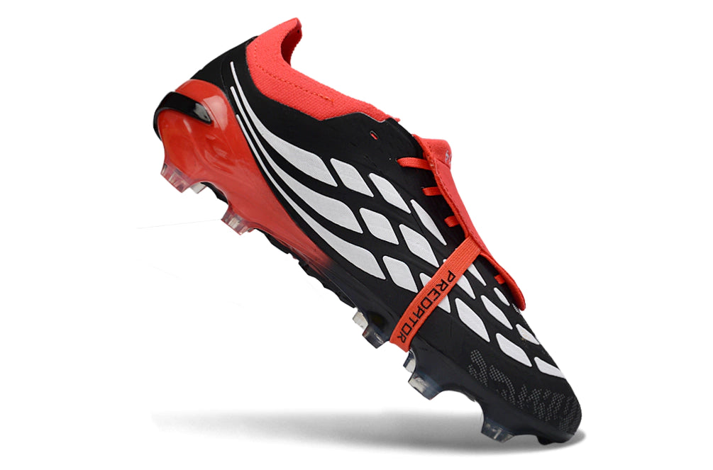 Chuteira Adidas Predator Tongue 26 Elite FG - Preto/Vermelho