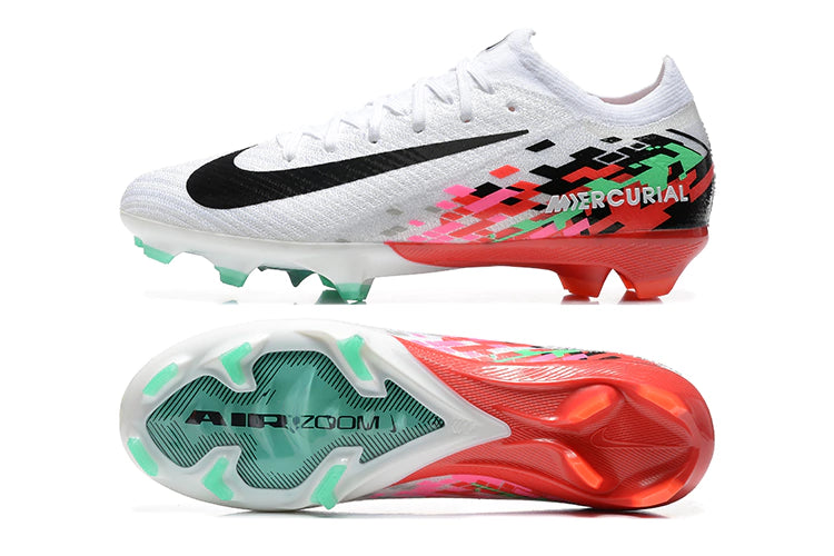 Chuteira Nike Air Zoom Mercurial Vapor 16 Elite FG - Branco/Preto/Vermelho