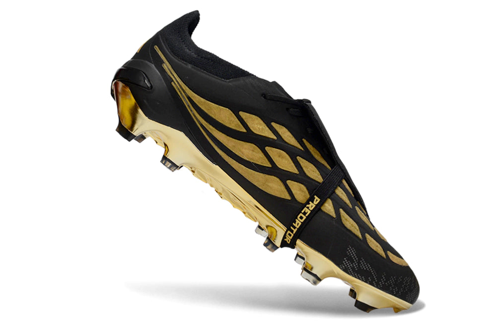 Chuteira Adidas Predator Tongue 26 Elite FG - Preto/Dourado