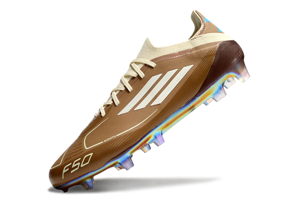 Chuteira Adidas F50 X Campo - Marrom/Branco