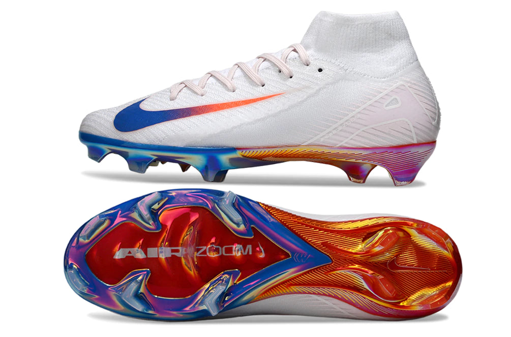 Chuteira Nike Air Zoom Mercurial Superfly 10 Elite Campo - Branco/Rosa