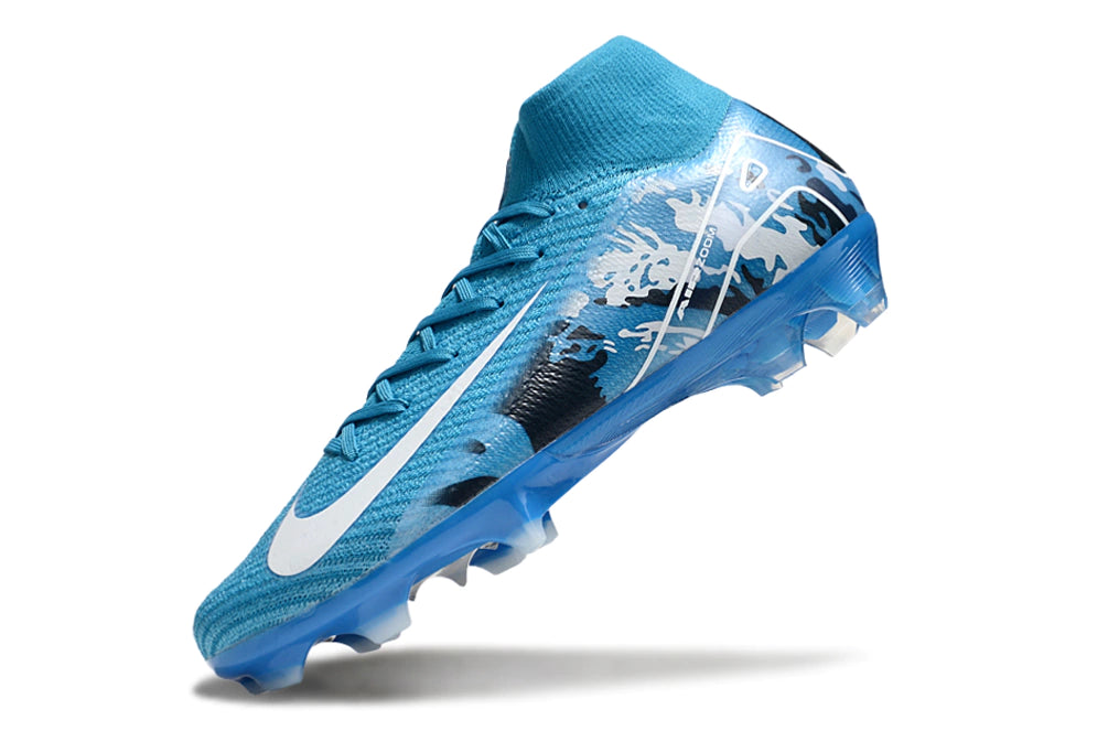 Chuteira Nike Air Zoom Mercurial Superfly 10 Elite Campo - Azul/Branco