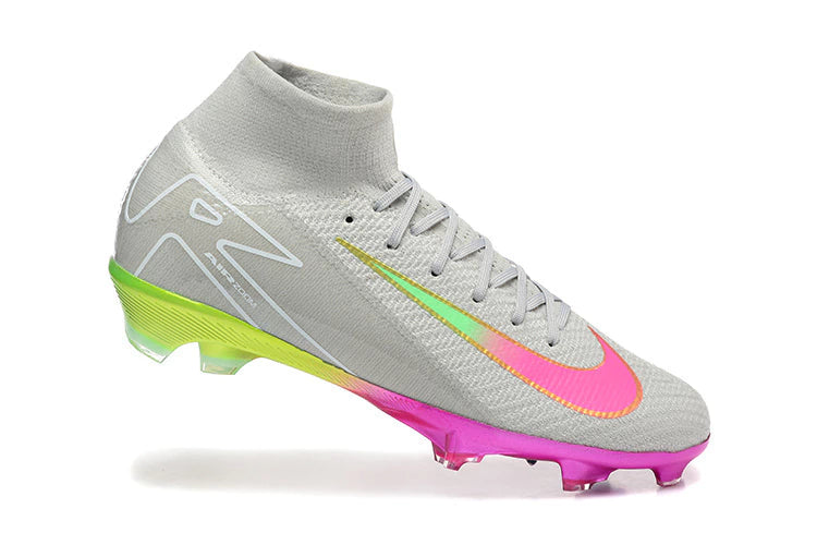 Chuteira Nike Air Zoom Mercurial Superfly 10 Elite Campo - Cinza/Rosa