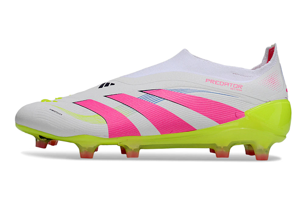 Chuteira Adidas Predator Elite 25 Laceless Campo - Branco/Rosa