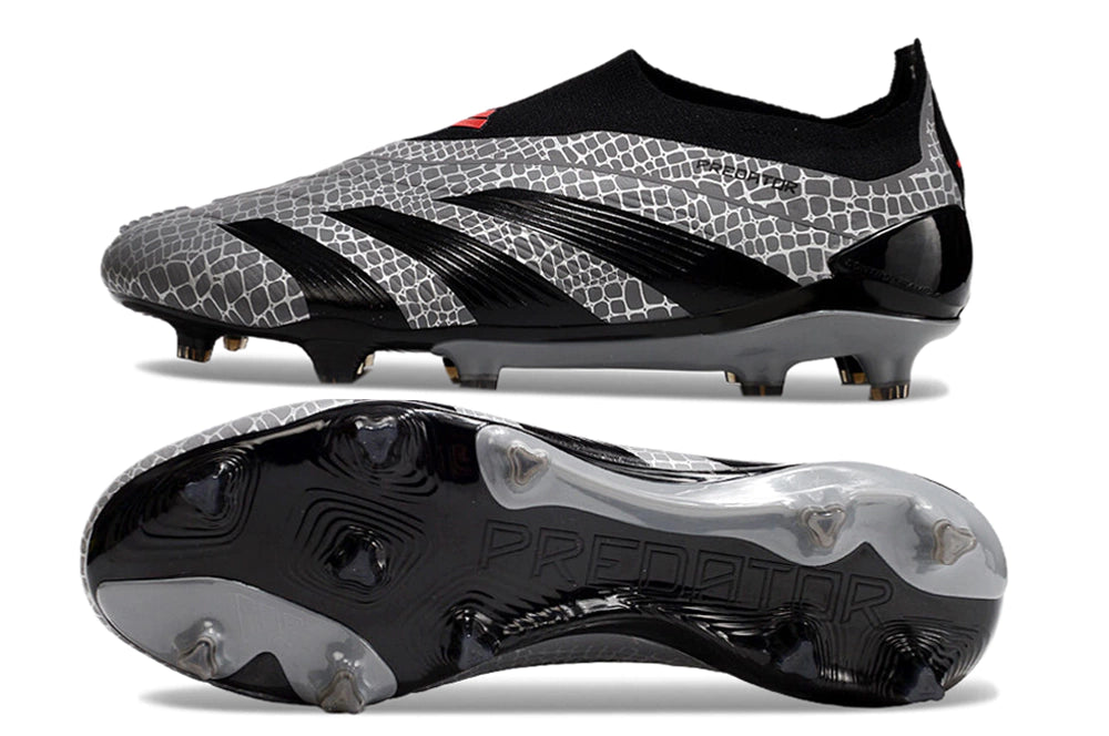 Chuteira Adidas Predstrike Elite Laceless Campo - Cinza/Preto
