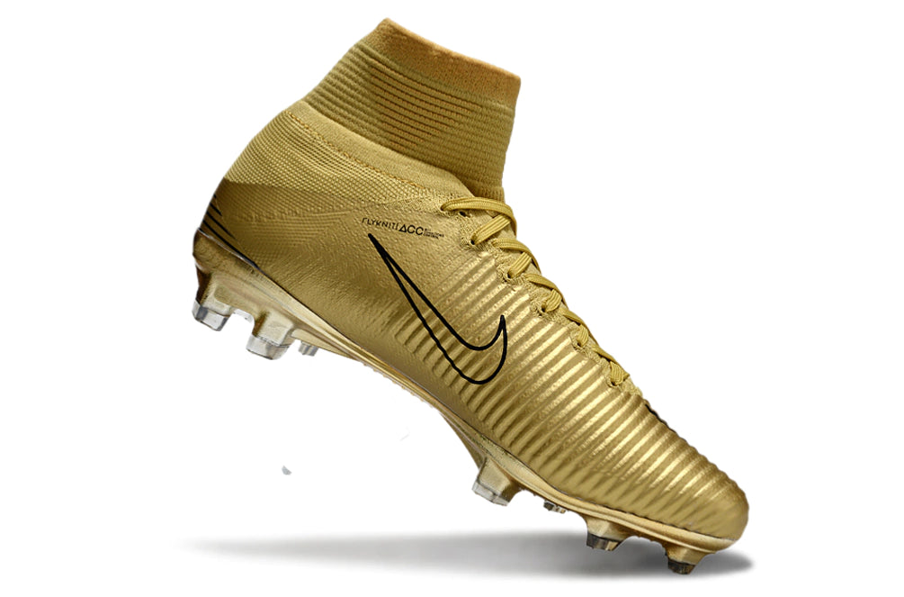 Chuteira Nike Mercurial Superfly 5 Elite Campo - Dourado/Preto