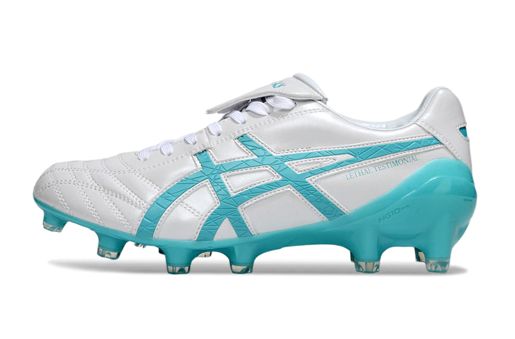 Chuteira Campo Asics Lethal Testimonial 4 IT - Branco/Azul