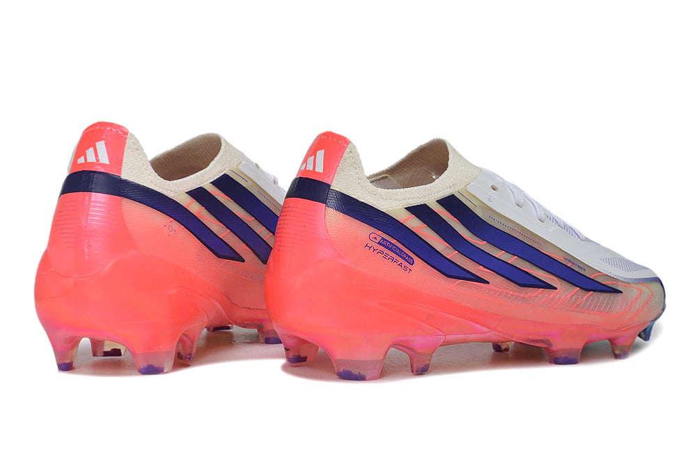 Chuteira Adidas F50 Hyperfast Eltie FG - Branco/Rosa