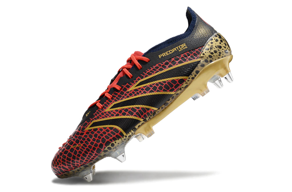 Chuteira Adidas Predator Elite SG - Preto/Vermelho/Bege