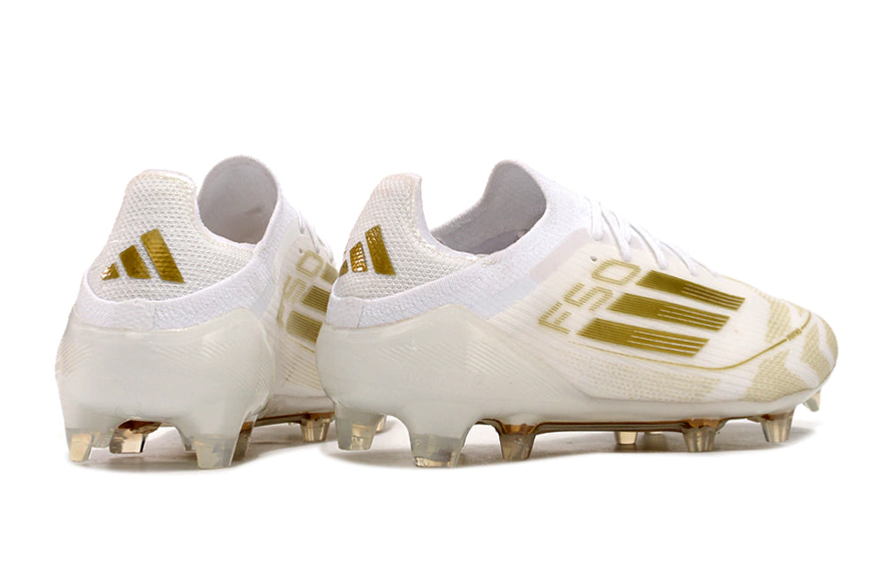 Chuteira Adidas F50 X Campo - Branco/Dourado