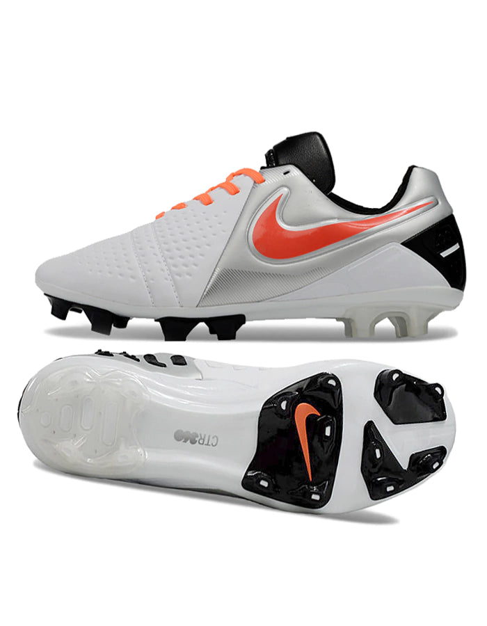 Chuteira Nike Tiempo CTR360 Maestri 3 Campo FG - Branco/Prata/Laranja/Preto
