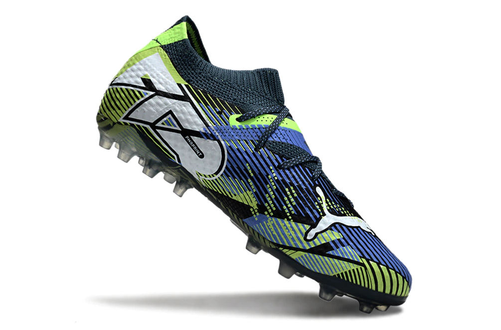 Chuteira Puma Future 7 Match MG - Azul/Verde/Preto