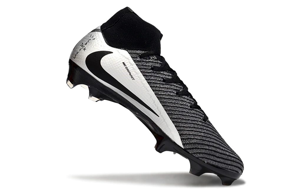 Chuteira Nike Air Zoom Mercurial Superfly 10 Elite Campo - Cinza/Branco