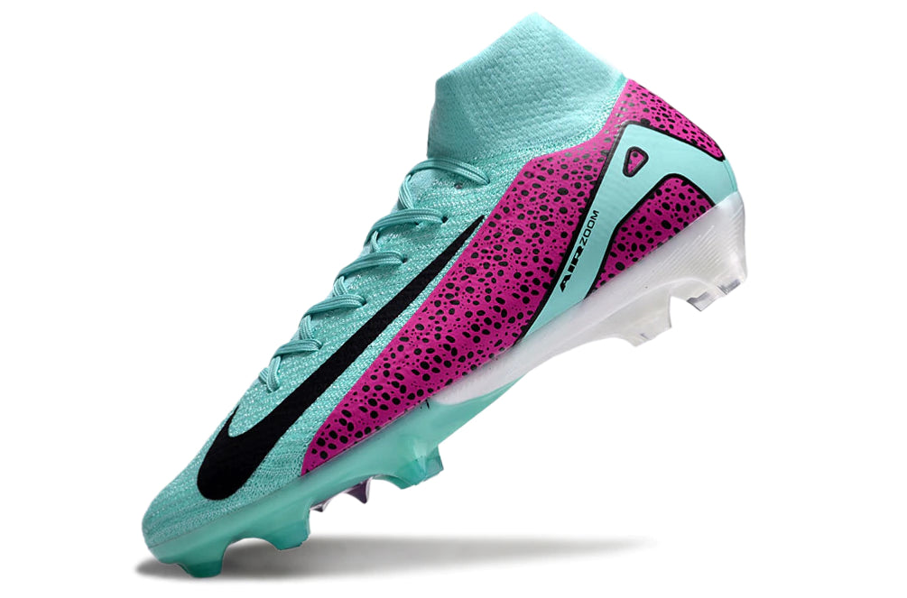 Chuteira Nike Air Zoom Mercurial Superfly 10 Elite Campo - Azul/Rosa/Preto