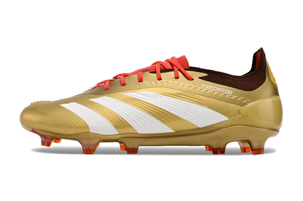 Chuteira Adidas Predator Elite Campo FG - Dourado/Branco