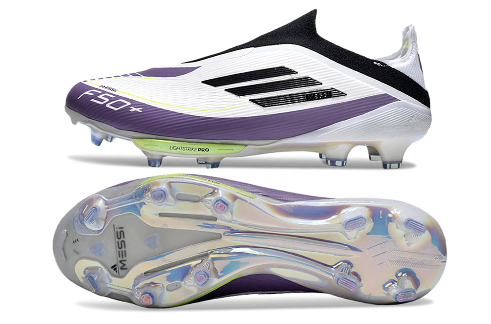 Chuteira Adidas F50+ Elite Campo - Branco/Roxo