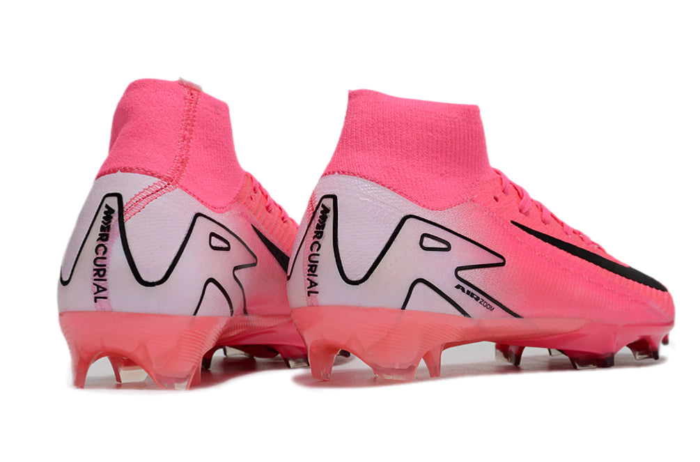 Chuteira Nike Air Zoom Mercurial Superfly 10 Elite Campo - Rosa/Preto