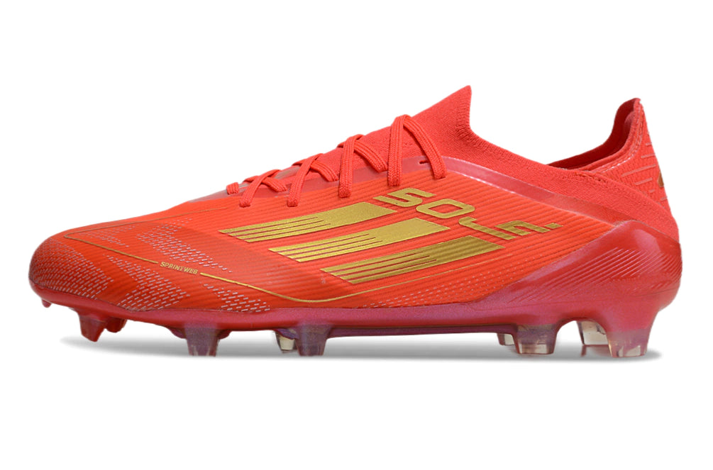 Chuteira Adidas F50 X Campo - Vermelho/Dourado