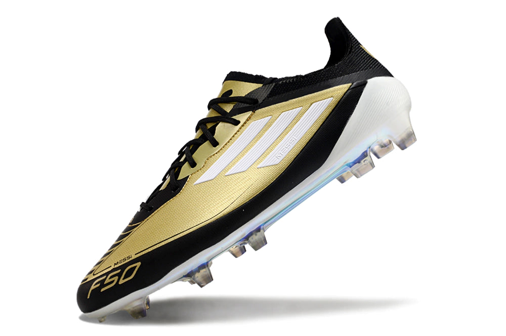 Chuteira Adidas F50 X Campo - Preto/Dourado/Branco