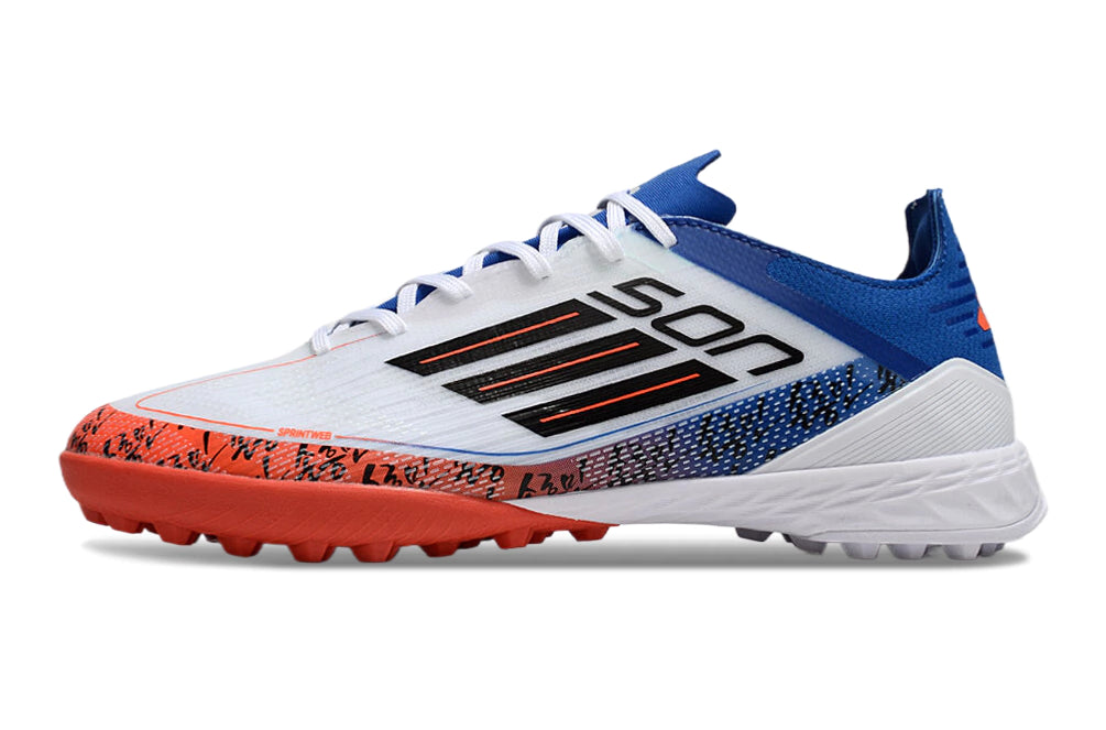 Chuteira Adidas X F50 Pro Society - Branco/Azul/Laranja
