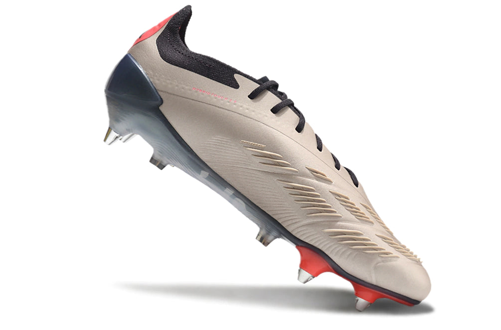 Chuteira Adidas Predator Elite SG - Bege/Preto/Vermelho