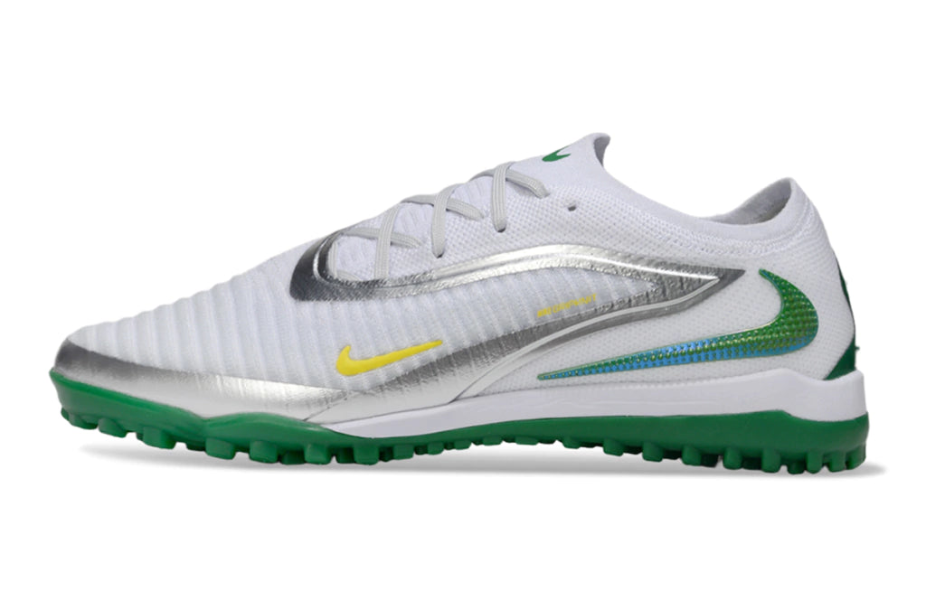 Chuteira Nike Phantom 6 Elite Society TF - Prata/Verde