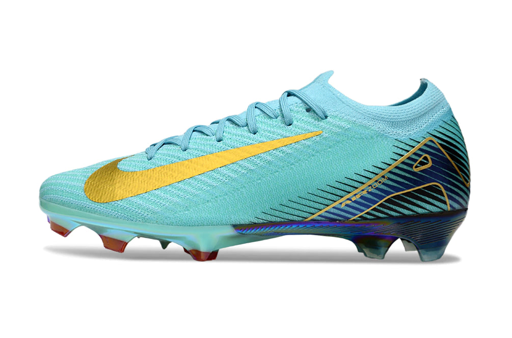 Chuteira Nike Air Zoom Mercurial Vapor 16 Elite FG - Azul/Dourado