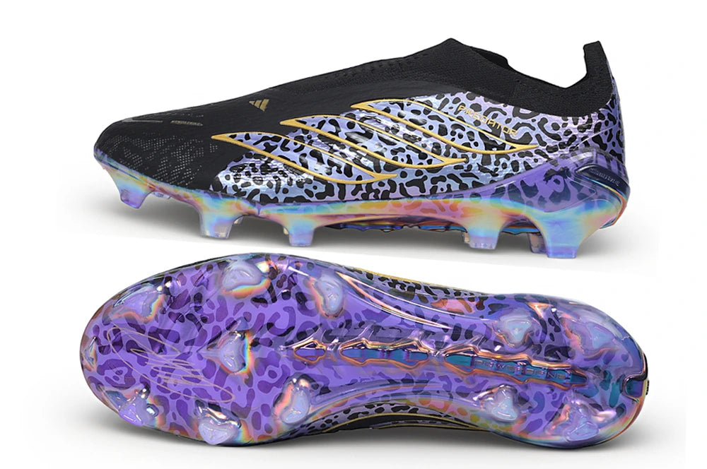 Chuteira Adidas Predator Laceless 26 Elite FG - Preto/Roxo