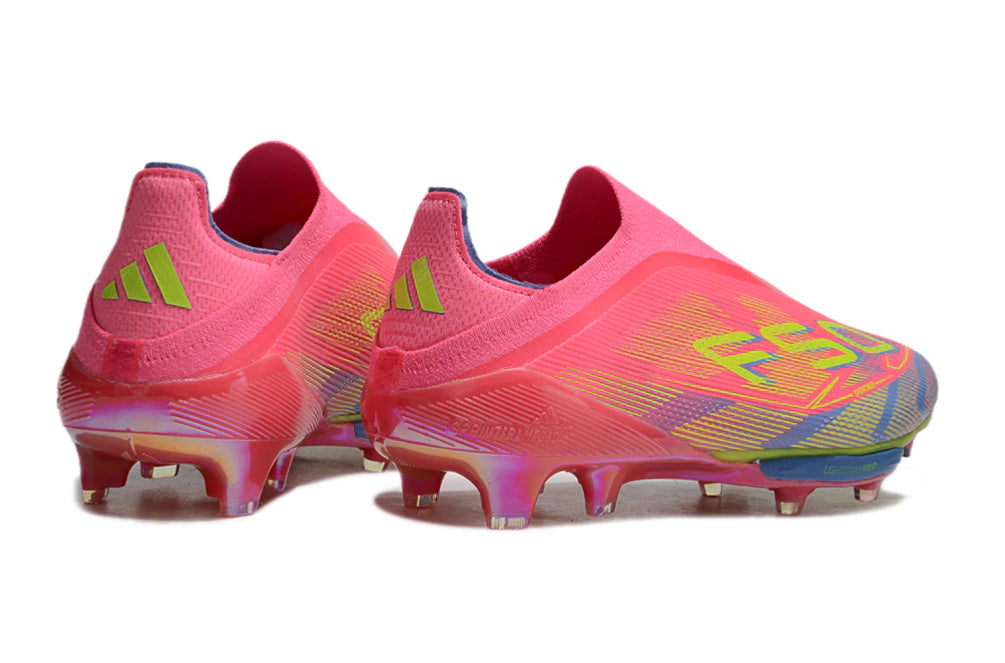 Chuteira Adidas F50+ Elite Campo - Rosa/Azul