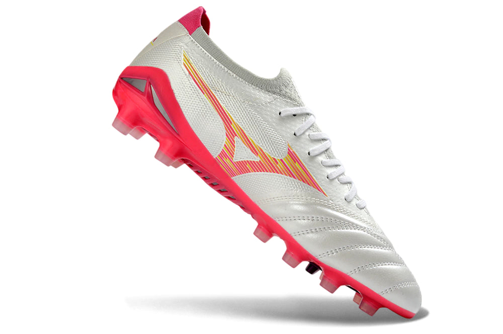 Chuteira Mizuno Morelia Neo 4 Campo - Branco/Rosa