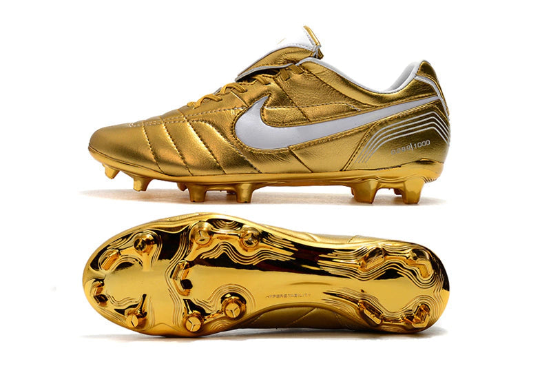 Chuteira Nike 10R Elite FG - Dourado/Branco