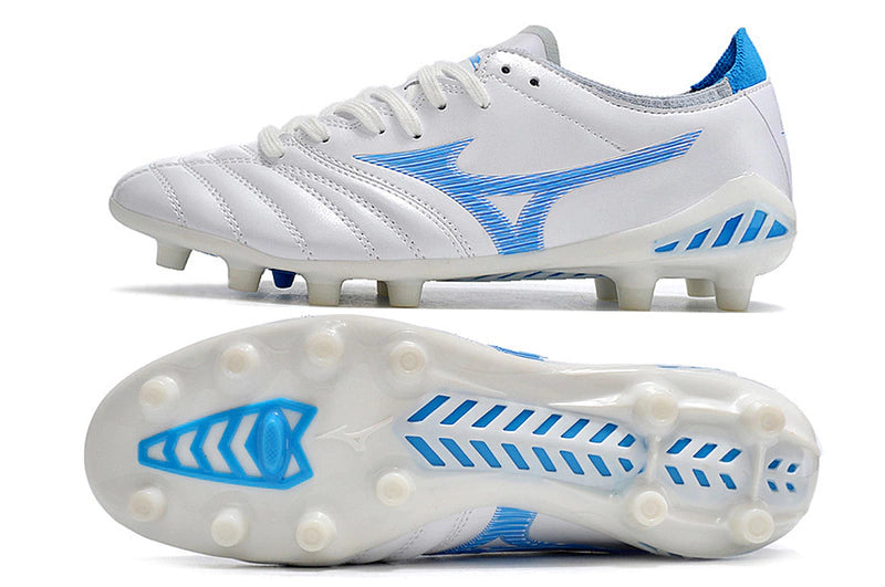 Chuteira Mizuno Morelia Neo 3 Campo FG - Branco/Azul