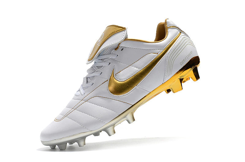 Chuteira Nike 10R Elite FG - Branco/Dourado