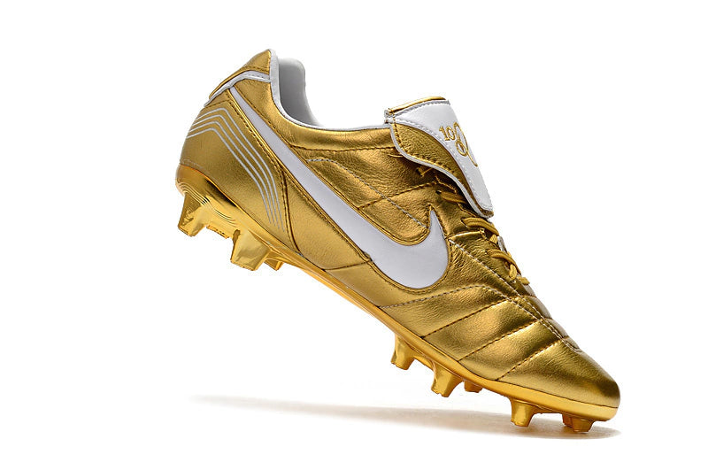 Chuteira Nike 10R Elite FG - Dourado/Branco