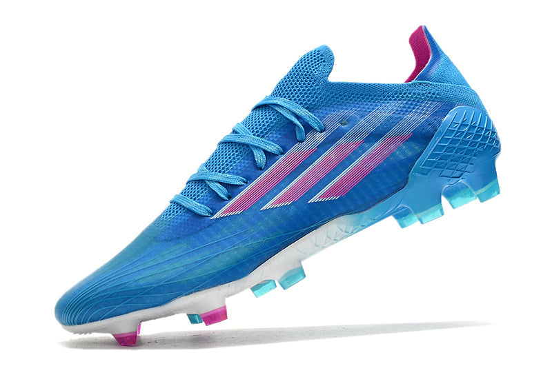Chuteira Adidas Speedfow.1 FG - Azul/Branco