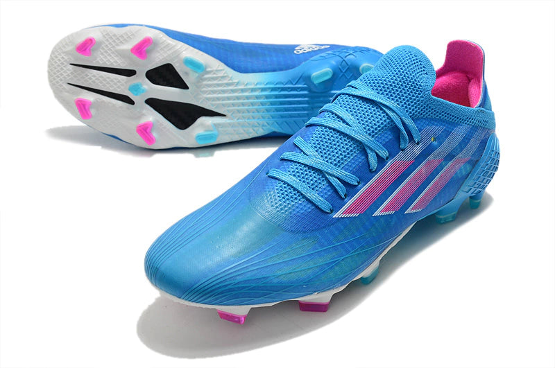 Chuteira Adidas Speedfow.1 FG - Azul/Branco