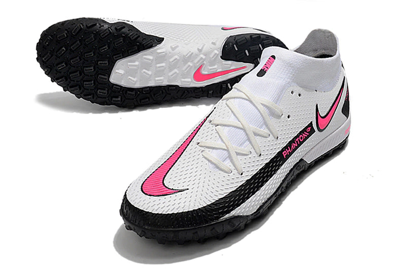 Chuteira Nike React Phantom GT Elite Society TF - Branco/Preto