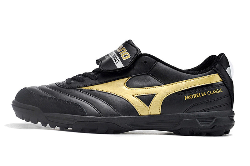 Chuteira Mizuno Morelia Neo 2 Society - Preto/Dourado