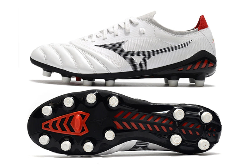 Chuteira Mizuno Morelia Neo 3 Campo FG - Branco/Preto/Vermelho
