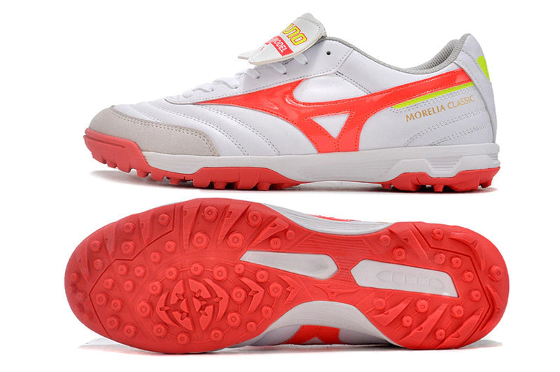 Chuteira Mizuno Morelia Neo 2 Society - Branco/Laranja