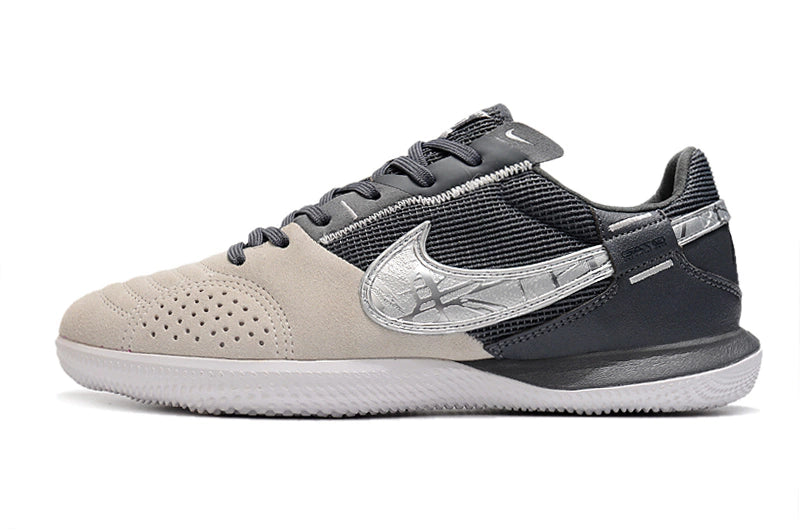 Chuteira Nike Street Gato Futsal IC - Cinza/Bege