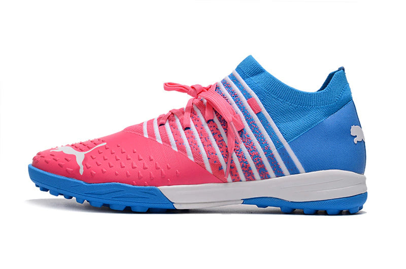 Chuteira Puma Future Z 1.4 Pro Cage Society - Azul/Rosa
