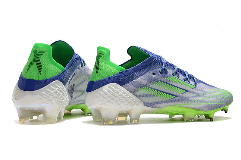 Chuteira Adidas Speedfow.1 FG - Branco/Verde/Azul